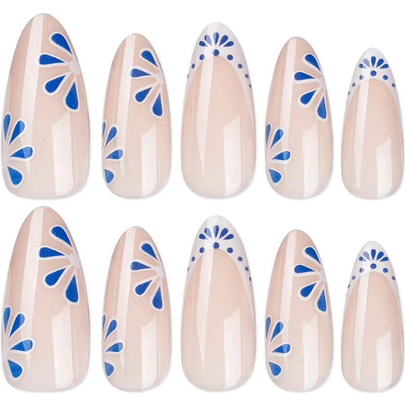 Press-On Nail Set Floral Design Comfort Fit
