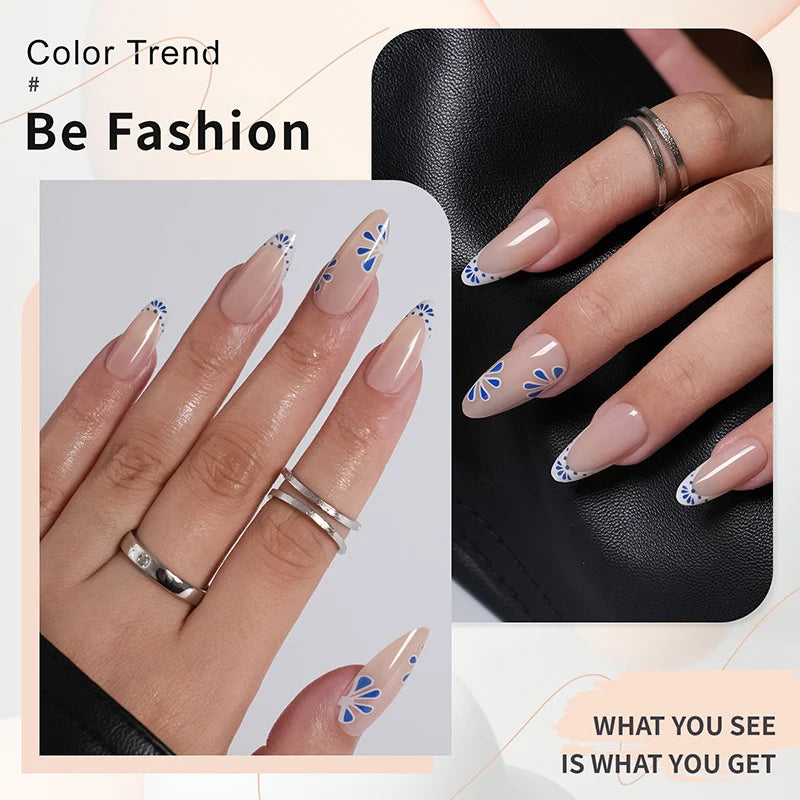 Press-On Nail Set Floral Design Comfort Fit