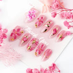 Press-On Nail Set Floral Design & Comfortable Fit