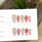 Press-On Nail Set Floral Design Comfortable Fit