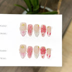 Press-On Nail Set Floral Design Comfortable Fit