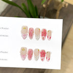 Press-On Nail Set Floral Design Comfortable Fit
