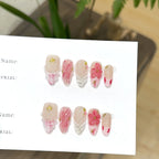 Press-On Nail Set Floral Design Comfortable Fit