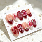 Press-On Nail Set Floral Design Comfortable Fit & Reusable