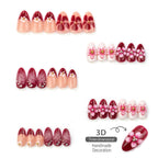 Press-On Nail Set Floral Design Comfortable Fit & Reusable