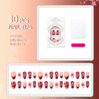 Press-On Nail Set Floral Design Comfortable Fit & Reusable