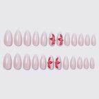 Press-On Nail Set Floral Design Dark Blue Easy Application