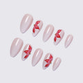 Press-On Nail Set Floral Design Dark Blue Easy Application