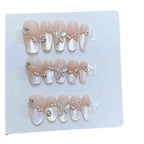 Press-On Nail Set Floral Design Durable Acrylic Easy Application