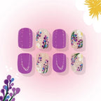 Press-On Nail Set Floral Design Durable & Easy Application