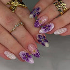 Press-On Nail Set Floral Design & Durable Finish