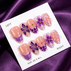 Press-On Nail Set Floral Design & Durable Finish