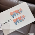 Press-On Nail Set Floral Design Durable & Reusable