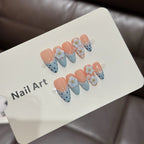 Press-On Nail Set Floral Design Durable & Reusable