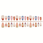 Press-On Nail Set Floral Design & Easy Application