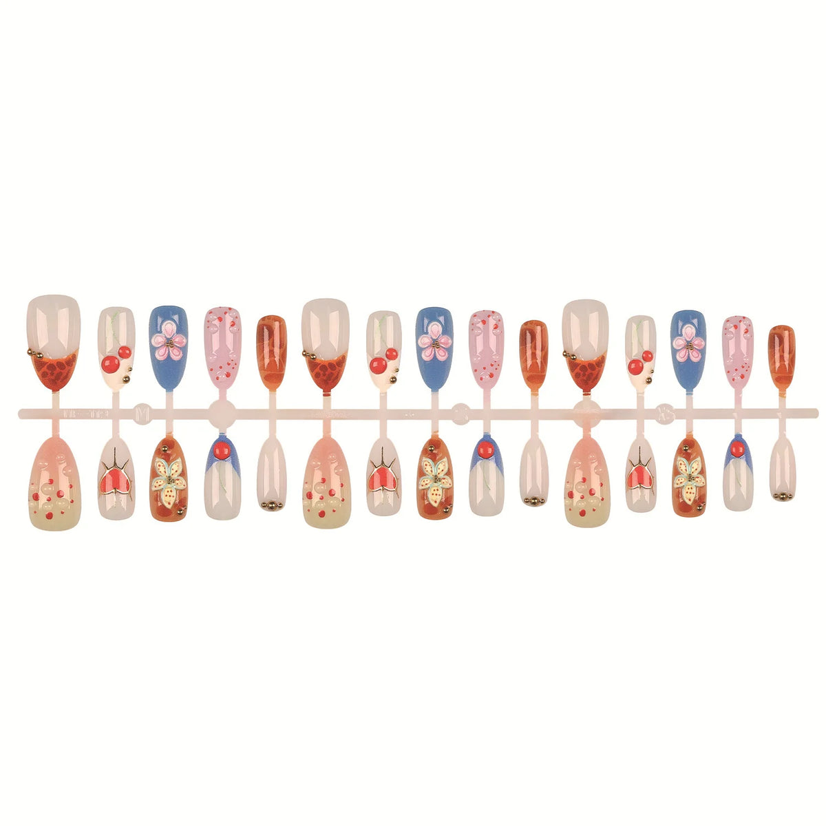 Press-On Nail Set Floral Design & Easy Application