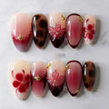 Press-On Nail Set Floral Design Easy Application