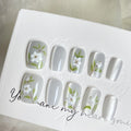 Press-On Nail Set Floral Design Easy Application