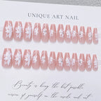 Press-On Nail Set Floral Design & Easy Application