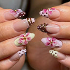 Press-On Nail Set Floral Design Easy Application