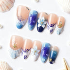 Press-On Nail Set Floral Design Easy Application