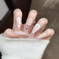 Press-On Nail Set Floral Design Easy Application