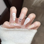 Press-On Nail Set Floral Design Easy Application