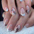 Press-On Nail Set Floral Design Easy Application