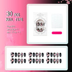 Press-On Nail Set Floral Design & Easy Application