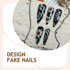 Press-On Nail Set Floral Design & Easy Application