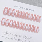 Press-On Nail Set Floral Design & Easy Application