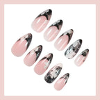 Press-On Nail Set Floral Design Easy Application