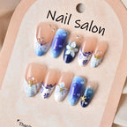 Press-On Nail Set Floral Design Easy Application