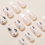 Press-On Nail Set Floral Design Easy Application