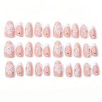 Press-On Nail Set Floral Design & Easy Application