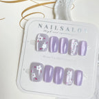 Press-On Nail Set Floral Design & Easy Application