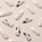 Press-On Nail Set Floral Design Easy Application