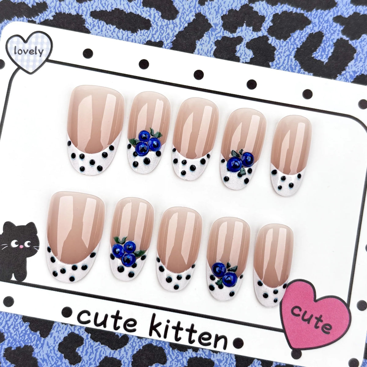Press-On Nail Set Floral Design Easy Application