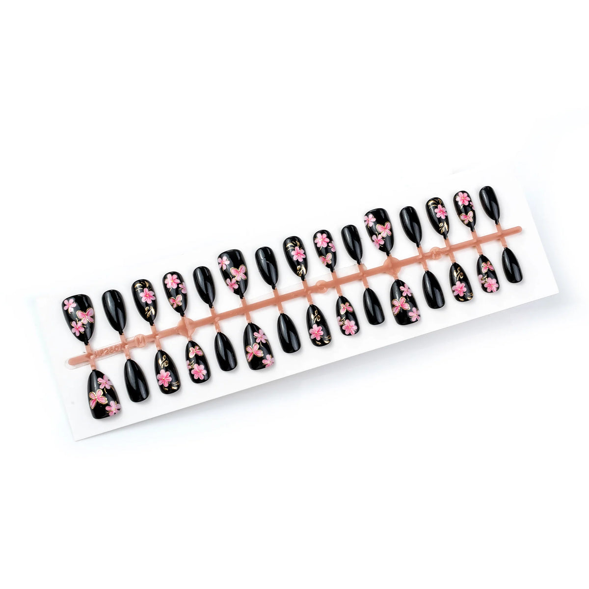 Press-On Nail Set Floral Design & Easy Application