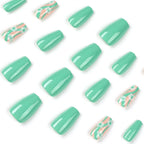 Press-On Nail Set Floral Design Easy Application