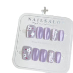 Press-On Nail Set Floral Design & Easy Application