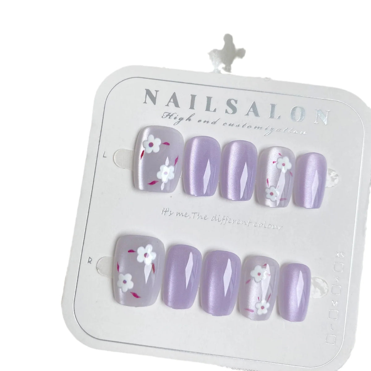Press-On Nail Set Floral Design & Easy Application