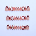 Press-On Nail Set Floral Design & Easy Application