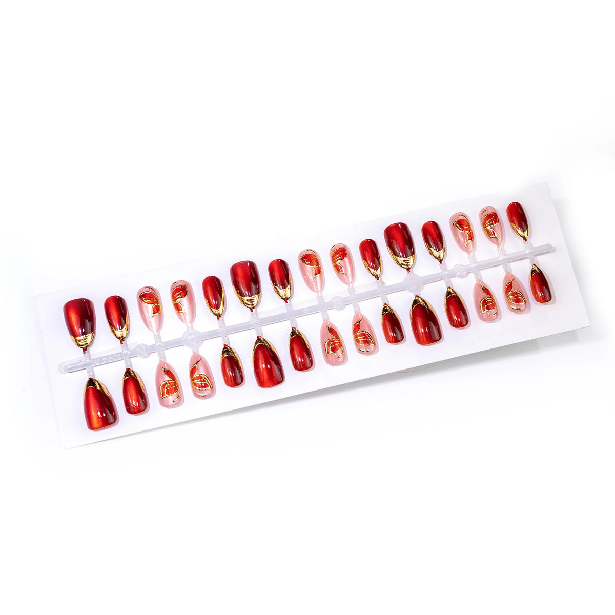 Press-On Nail Set Floral Design Easy Application