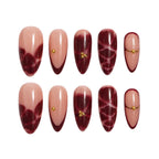 Press-On Nail Set Floral Design Easy Application