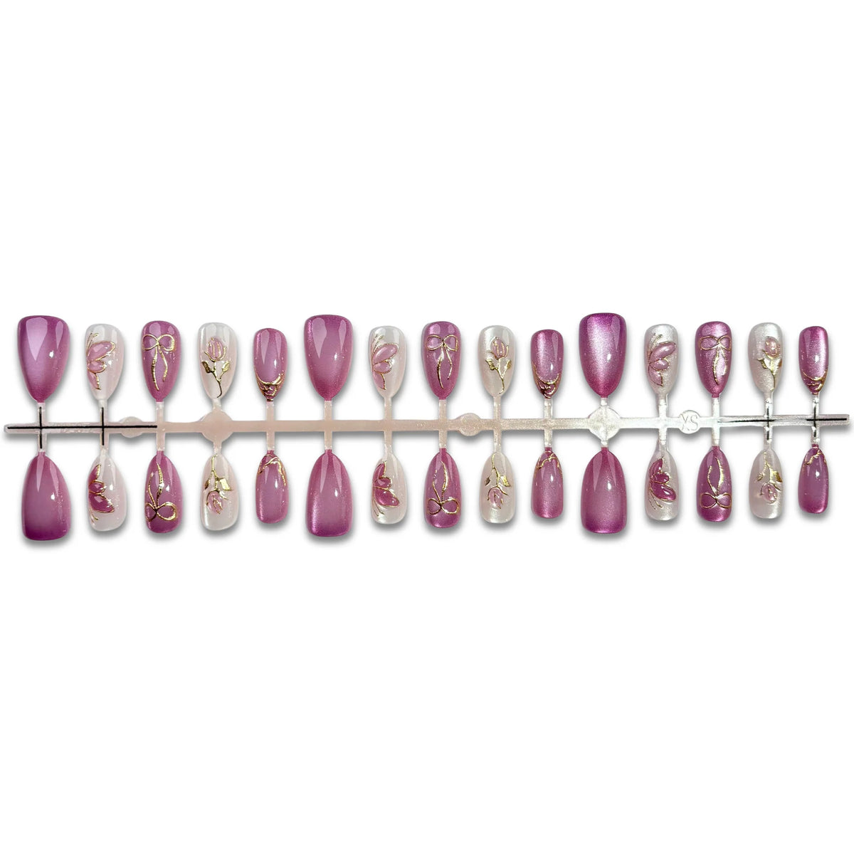 Press-On Nail Set Floral Design Easy Application