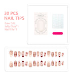 Press-On Nail Set Floral Design & Easy Application