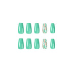 Press-On Nail Set Floral Design Easy Application