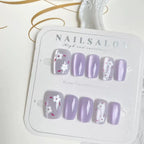 Press-On Nail Set Floral Design & Easy Application