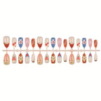 Press-On Nail Set Floral Design & Easy Application